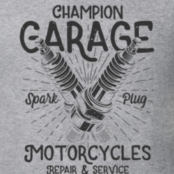 Champion Garage Vintage Style Motorcycle Light Color T Shirt 35416627
