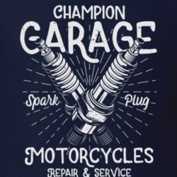 Champion Garage Vintage Style Motorcycle Dark Color T Shirt 35416628