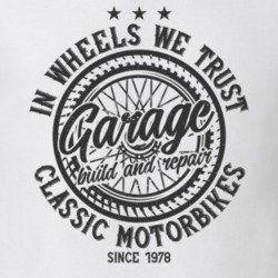 In Wheels We Trust Vintage Style Motorcycle Light Color T Shirt 35416636