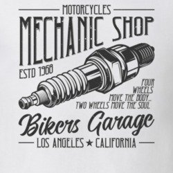 Mechanic Shop Vintage Style Motorcycle Light Color T Shirt 35416637