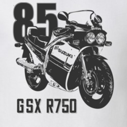 1985 Gsx R750 Angle View With Year And Model Light Color T Shirt 35416785