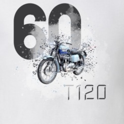 1960 T120 Bonneville Side Angle Shatter Cloud Style Motorcycle Light Color T Shirt 35802985
