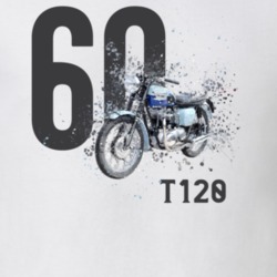 1960 T120 Bonneville Side Angle Shatter Style Motorcycle Light Color T Shirt 35804743