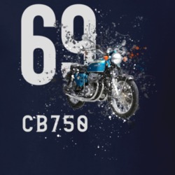 1969 Cb750 Side View Shatter Style Motorcycle With Model Dark Color T Shirt 35805829