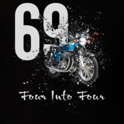 1969 Cb750 Side View Shatter Style Motorcycle With Slogan Dark Color T Shirt 35805833