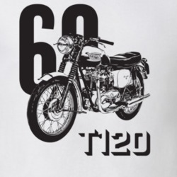 1960 T120 Bonneville Side View With Year And Model Light Color Motorcycle T Shirt 35808488