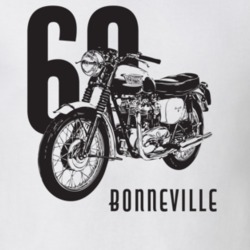 1960 T120 Bonneville Side View With Year And Model Name Light Color Motorcycle T Shirt 35808489