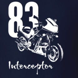 1983 Vf750f V45 Interceptor Side View With Year And Model Dark Color Motorcycle T Shirt 35810435