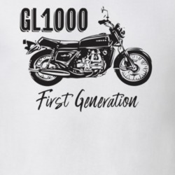 1975 Gold Wing Gl1000 First Generation Side View Motorcycle With Slogan Light Color T Shirt 36008109