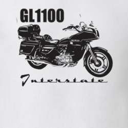 1980 Gold Wing Gl1100 Interstate With Model Motorcycle Light Color T Shirt 36009815