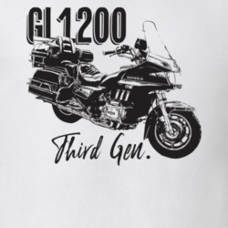 Gold Wing Gl1200 Third Generation Side View Motorcycle Light Color T Shirt 36014987