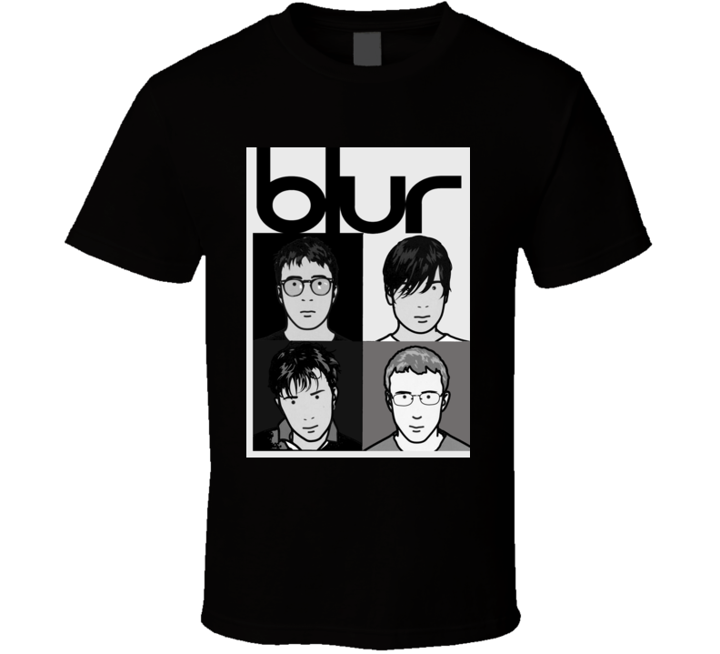 Blur Band UK Black and White Music T Shirt