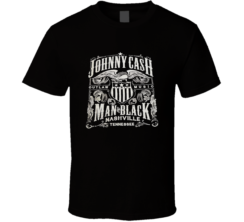 Johnny Cash Manin Black T Shirt Johnny Cash Manin Black T Shirt
