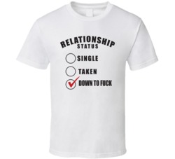 Relationship Status Single Taken Down To Fuck - Funny Rude T Shirt 33878246