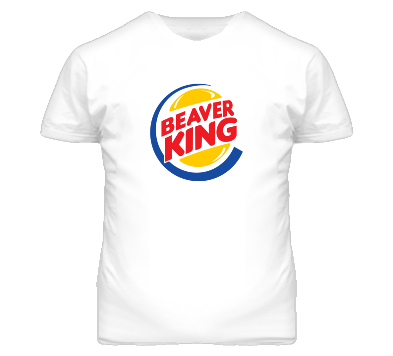 Beaver King T Shirt on White Beaver King T Shirt on White