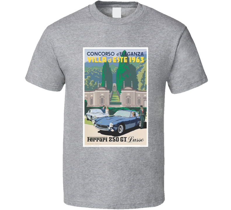 Ferrari 250 Gt 1963 Vintage Car Poster Tee Car Enthusiast Retro T Shirt Ferrari 250 Gt 1963 Vintage Car Poster Tee Car Enthusiast Retro T Shirt
