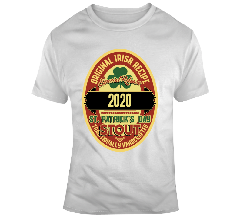 2020 St Patrick's Day Tee Cool Beer Label Drinking Party T Shirt 2020 St Patrick's Day Tee Cool Beer Label Drinking Party T Shirt