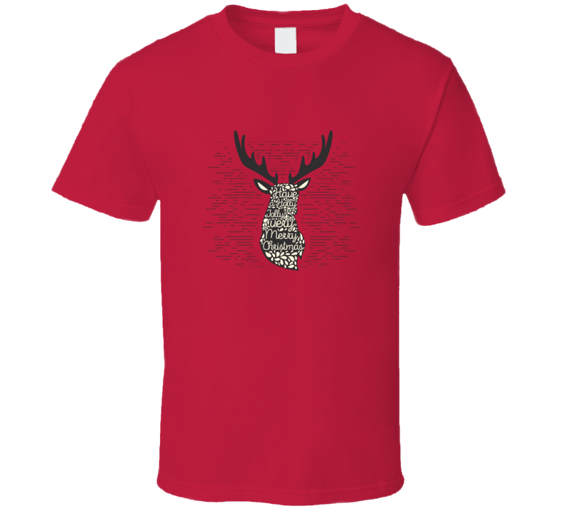 Reindeer Holly Jolly Very Merry Christmas T Shirt