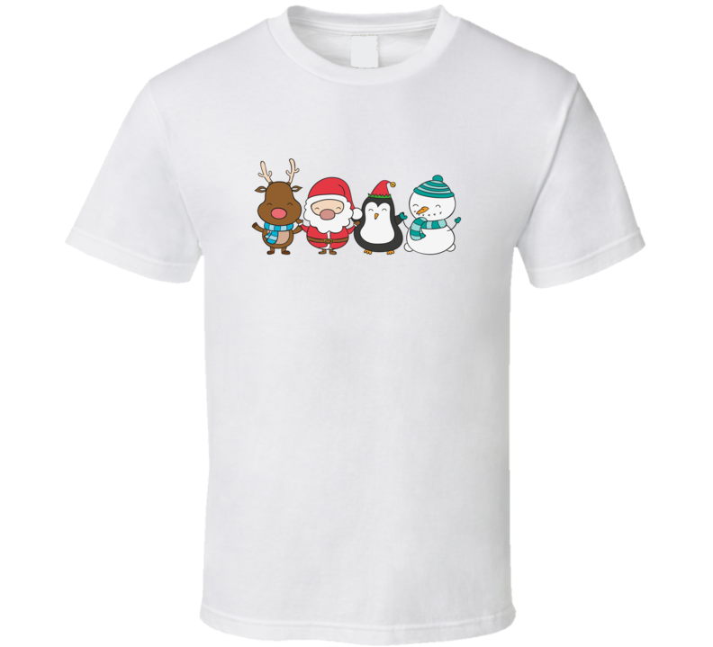 Santa's Christmas Friends xmas T Shirt