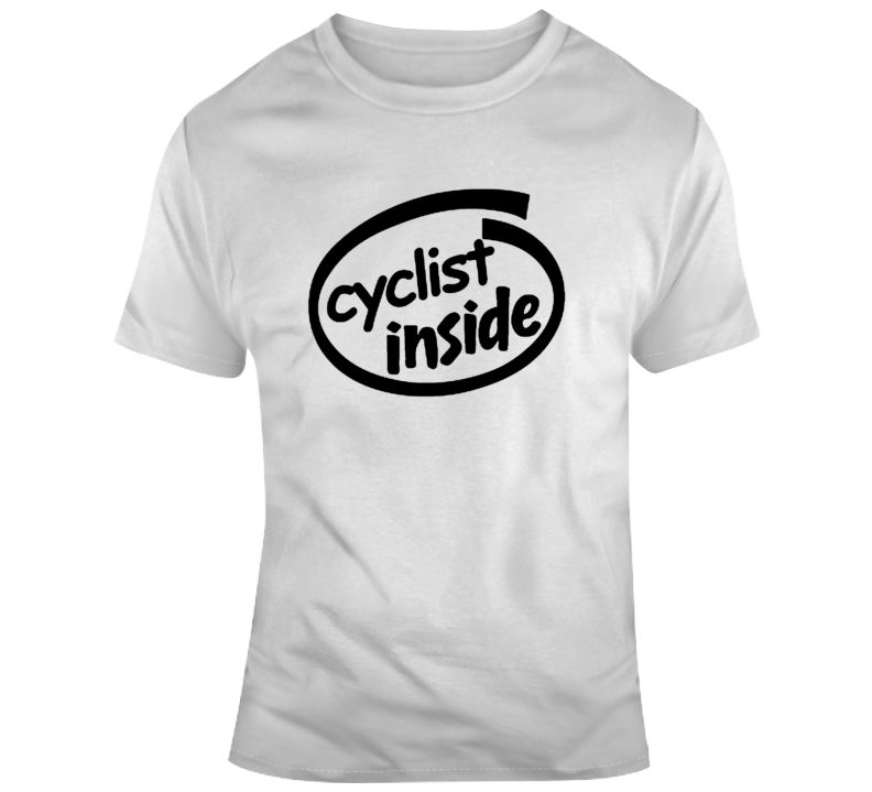 Cyclist Inside Funny Parody Logo T Shirt