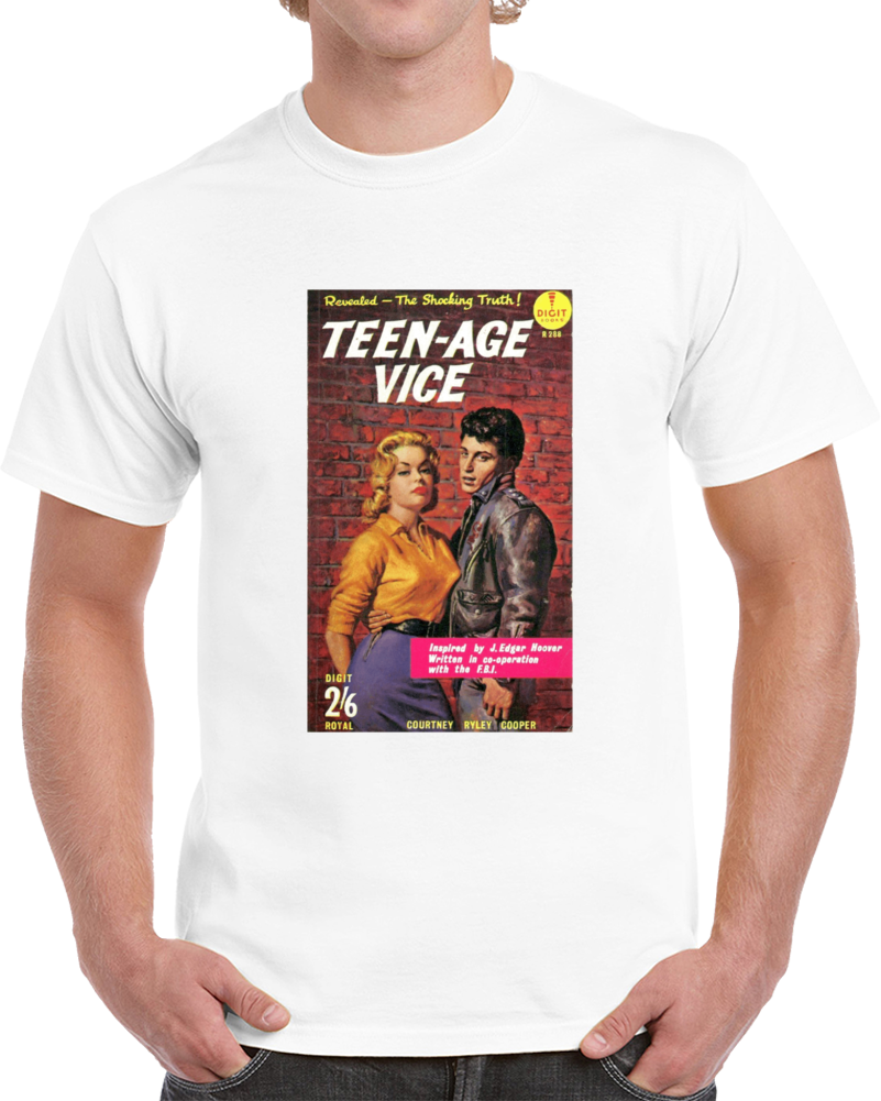 Exvgexeu 1950s Classic Vintage Pulp Book Cover T-shirt Exvgexeu 1950s Classic Vintage Pulp Book Cover T-shirt