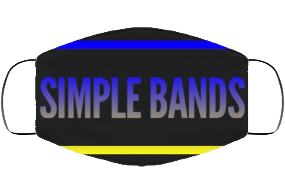 Simple Band Blue/yellow Facemask Face Mask Cover Simple Band Blue/yellow Facemask Face Mask Cover