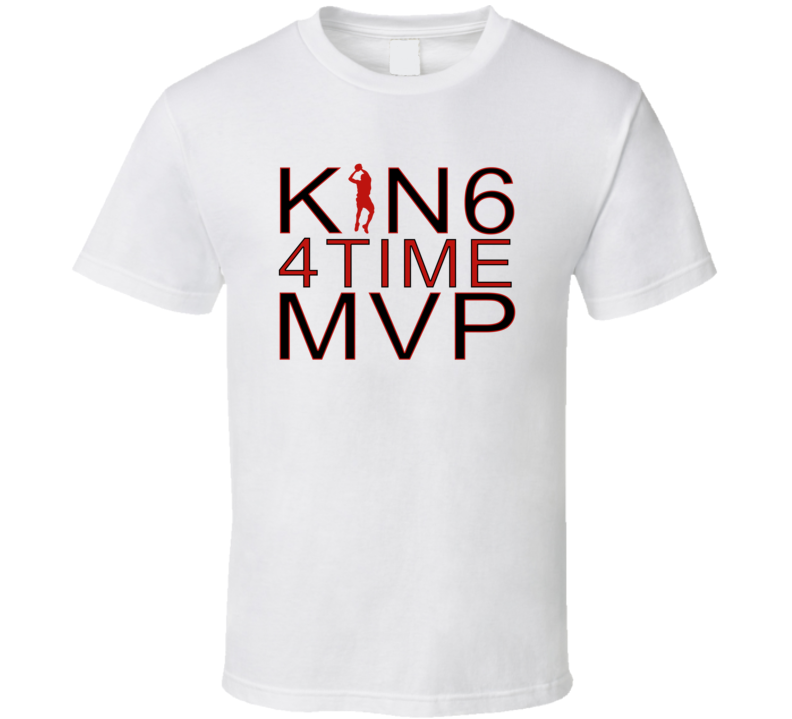 LEBRON JAMES 4 TIME MVP WHITE T SHIRT LEBRON JAMES 4 TIME MVP WHITE T SHIRT