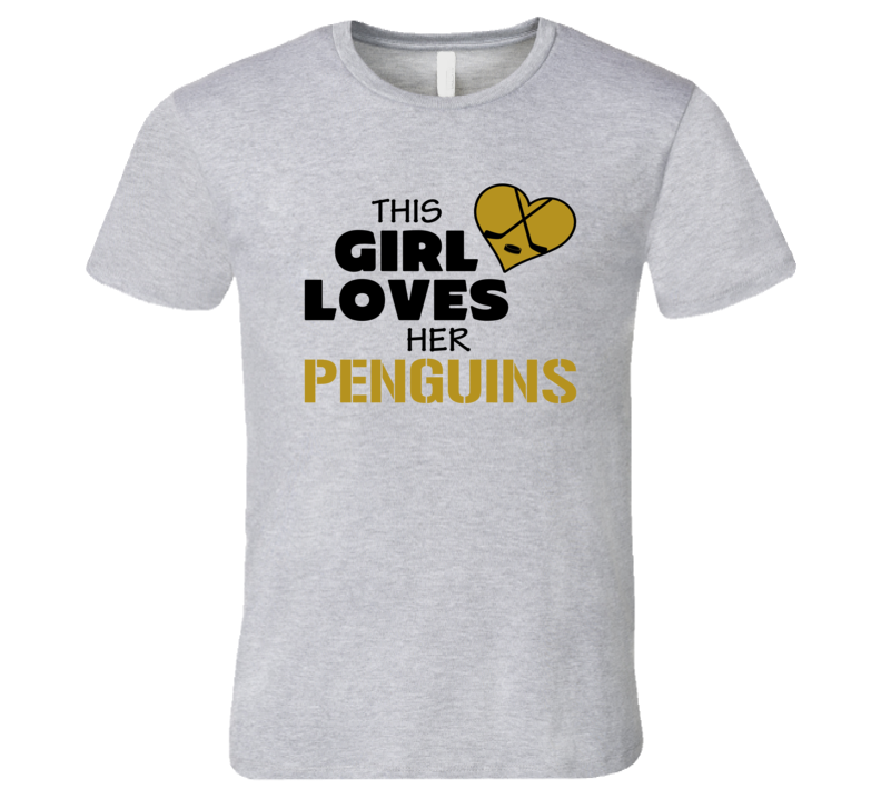 This Girl Loves Her Penguins Hockey Heart T Shirt This Girl Loves Her Penguins Hockey Heart T Shirt
