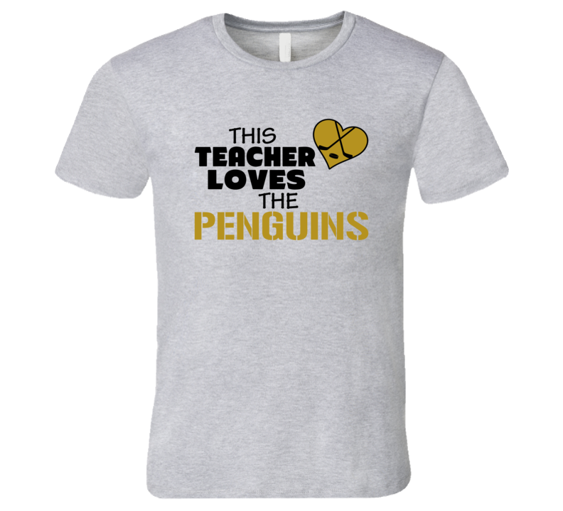 This Teacher Loves Her Penguins Hockey Heart T Shirt This Teacher Loves Her Penguins Hockey Heart T Shirt