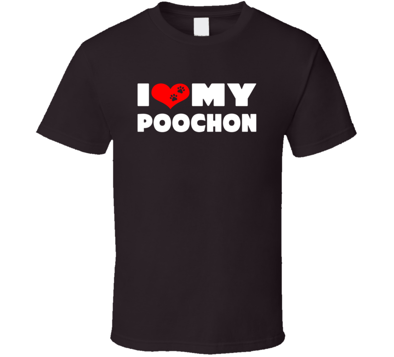 I Love My Poochon Dog Paws Heart T Shirt I Love My Poochon Dog Paws Heart T Shirt