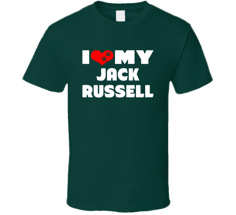 I Love My Jack Russell Dog Paws Heart T Shirt I Love My Jack Russell Dog Paws Heart T Shirt