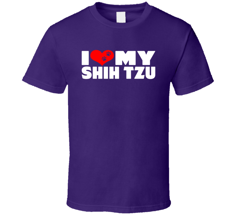 I Love My Shih Tzu Dog Paws Heart T Shirt I Love My Shih Tzu Dog Paws Heart T Shirt