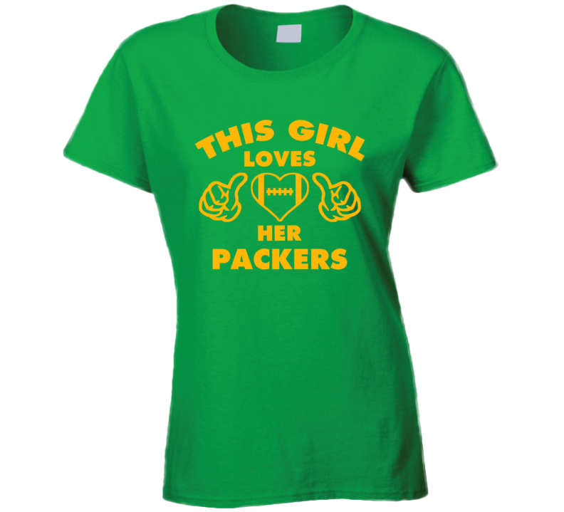 This Girl Loves Her Packers Football Heart T Shirt This Girl Loves Her Packers Football Heart T Shirt