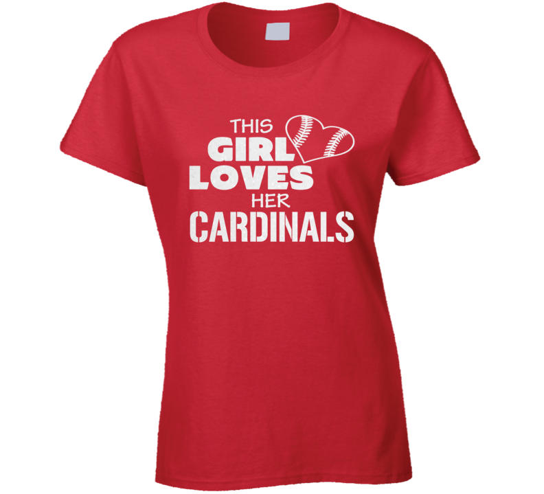 This Girl Loves Her Cardinals Bling Glitter Baseball Heart T Shirt This Girl Loves Her Cardinals Bling Glitter Baseball Heart T Shirt