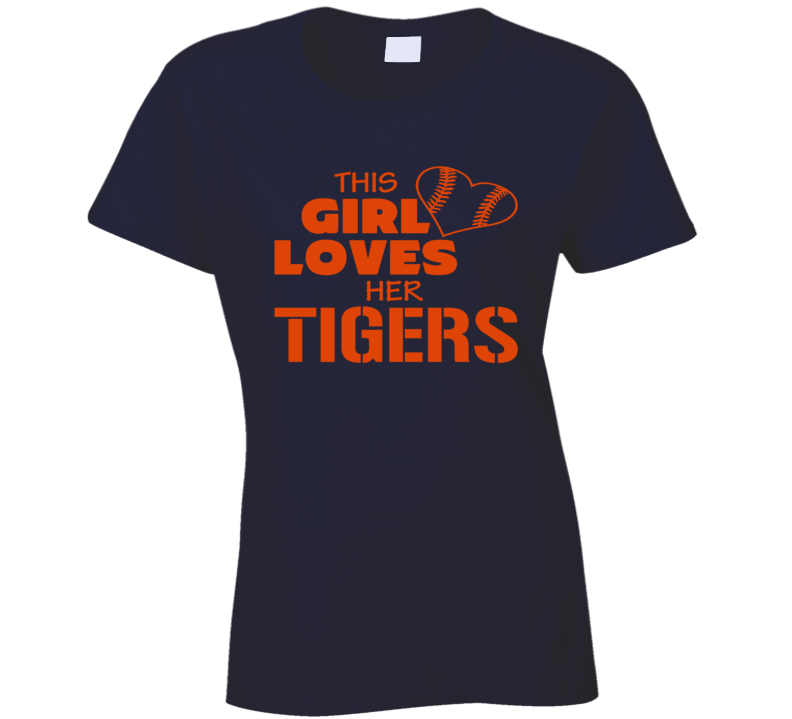 This Girls Loves Her Tigers Baseball Heart T Shirt This Girls Loves Her Tigers Baseball Heart T Shirt