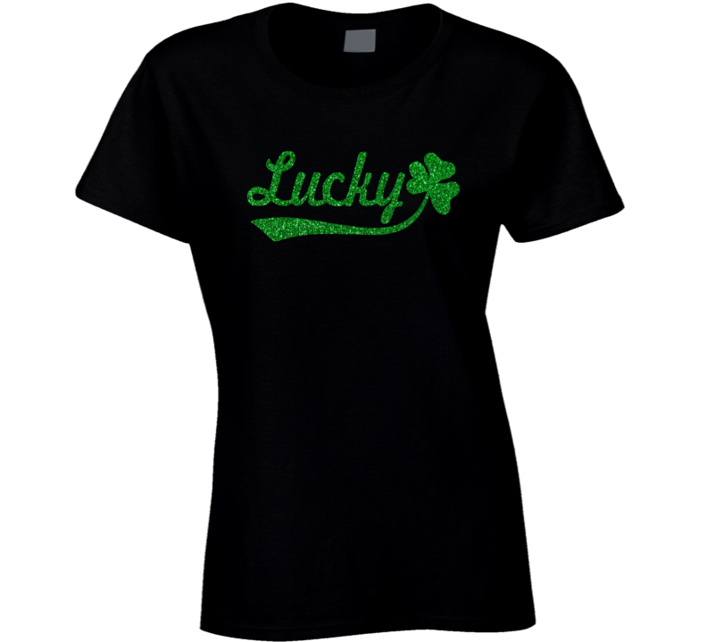 Lucky Shamrock Bling Glitter Saint Patrick's Day T Shirt Lucky Shamrock Bling Glitter Saint Patrick's Day T Shirt