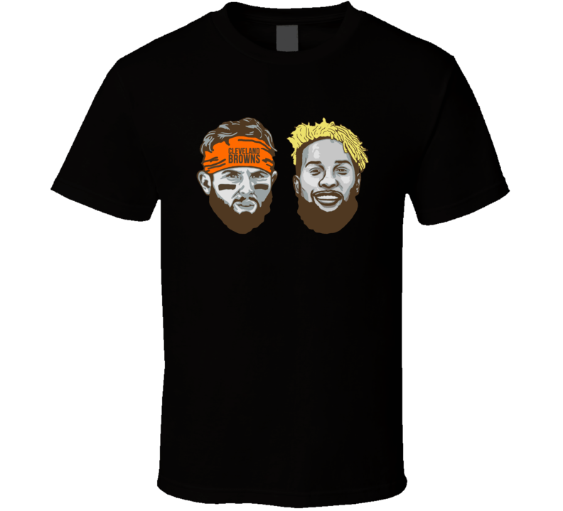 Odell Beckham Baker Mayfield Cleveland Browns Jumbo Heads Football T Shirt Odell Beckham Baker Mayfield Cleveland Browns Jumbo Heads Football T Shirt