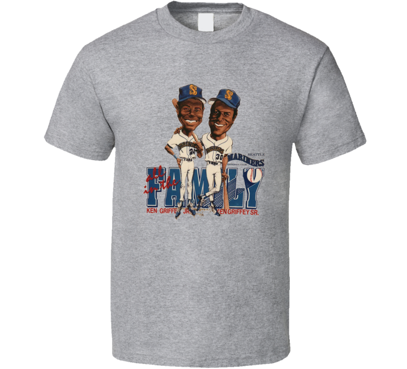 Ken Griffey Jr And Sr Griffey Family Retro Baseball Caricature T Shirt Ken Griffey Jr And Sr Griffey Family Retro Baseball Caricature T Shirt