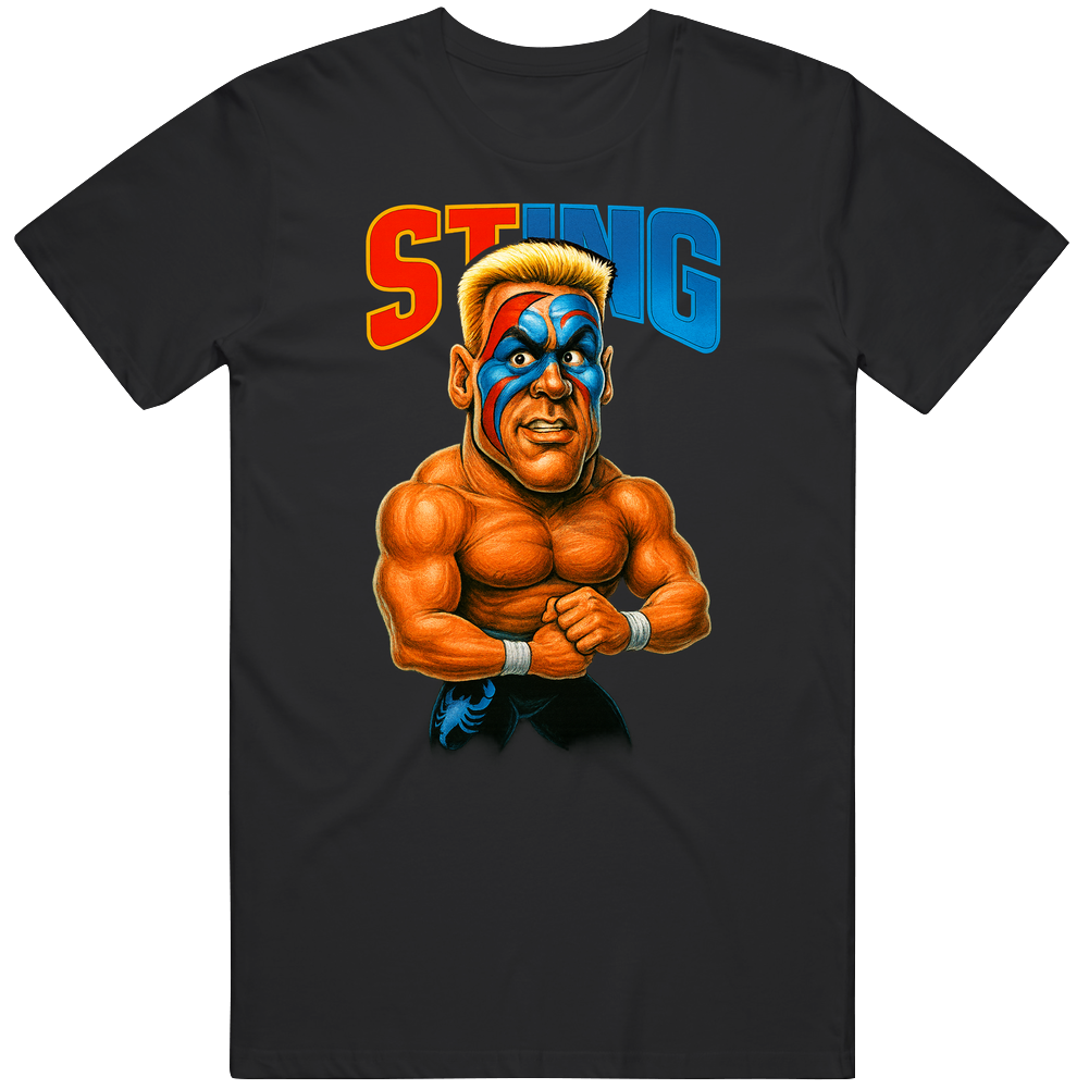 Steve Borden Sting Retro Wrestling Caricature V2 T Shirt Steve Borden Sting Retro Wrestling Caricature V2 T Shirt