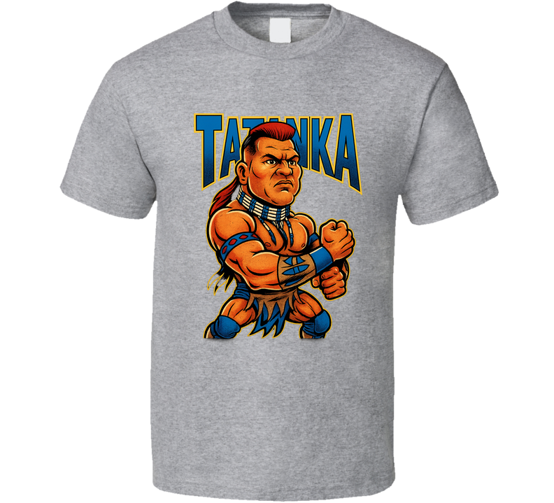 Tatanka Wrestling Legend Retro Wrestling Caricature T Shirt