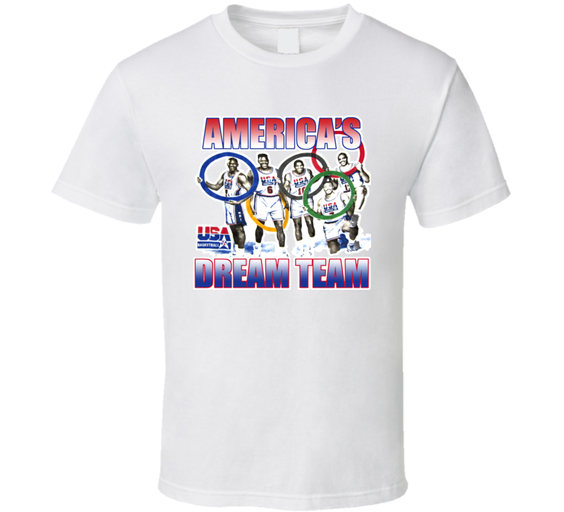 USA Dream Team Barkley Jordan Ewing Basketball T Shirt