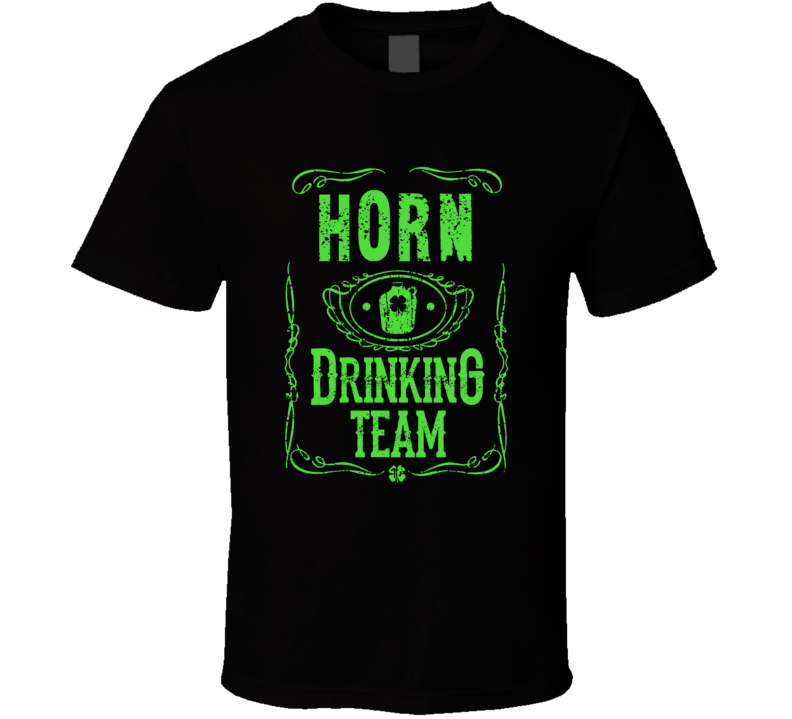 Horn Irish Drinking Team Whiskey Beer Custom Last Name St Patricks Day T Shirt