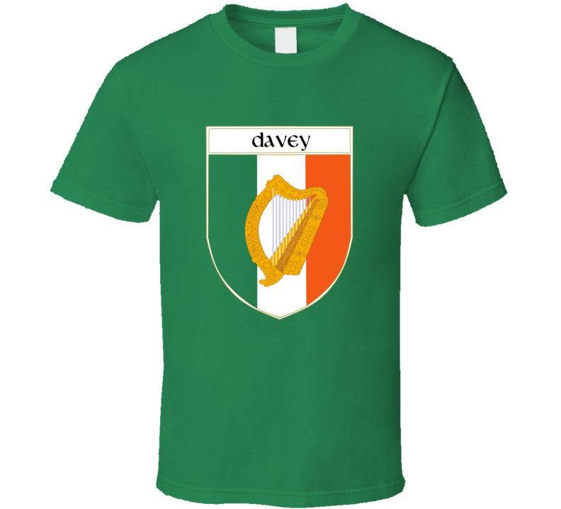 Davey Irish Surname Ireland Crest Pride T Shirt