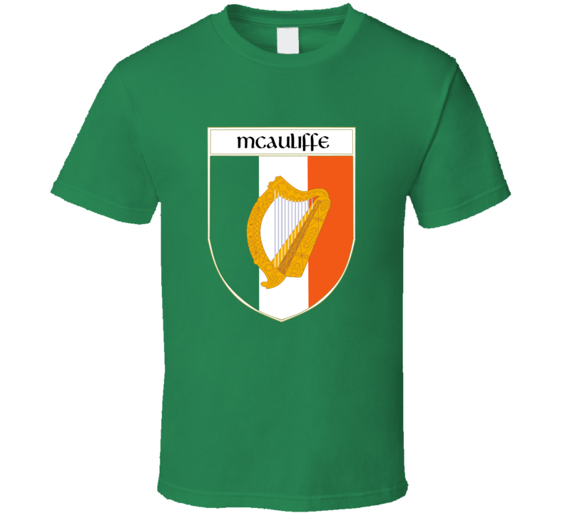 McAuliffe Irish Surname Ireland Crest Pride T Shirt