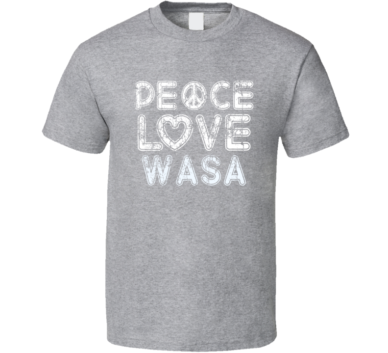 Peace Love Wasa Cool Boat Lover Fun Worn Look Summer T Shirt