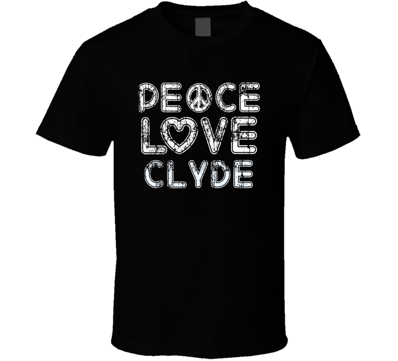 Peace Love Clyde Cool Boat Lover Fun Worn Look Summer T Shirt