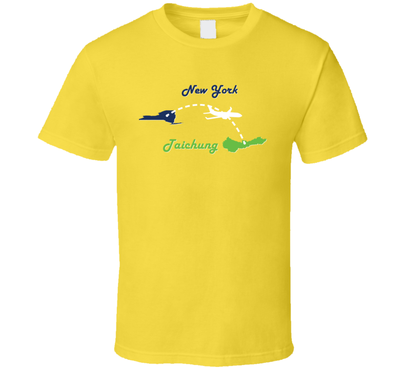 New York to Taichung Flight Map Flyer Traveler Fun Popular T Shirt New York to Taichung Flight Map Flyer Traveler Fun Popular T Shirt