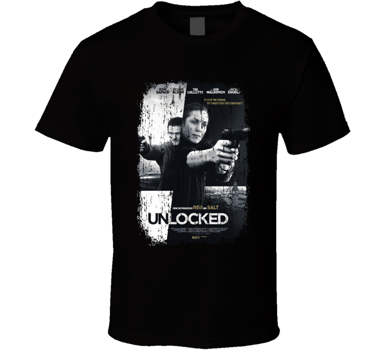 Unlocked Movie Poster Cool Worn Look T Shirt Unlocked Movie Poster Cool Worn Look T Shirt