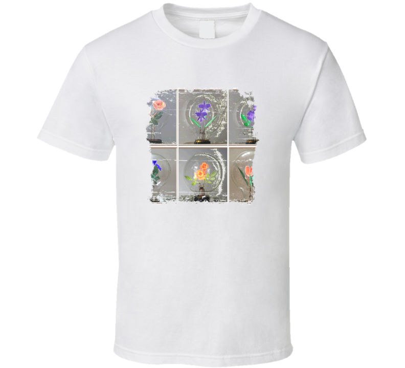 light bulbs with flowers cool grunge look T shirt