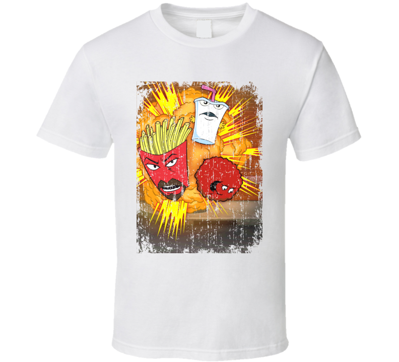 Aqua Teen Hunger Force Animated TV Series Aged Look T Shirt